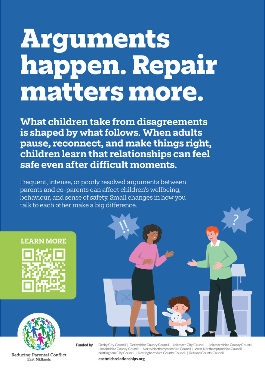 East Midlands RPC Poster - Arguments happen. Repair matters more.-